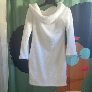 SHEIN White Fuzzy Mini Dress